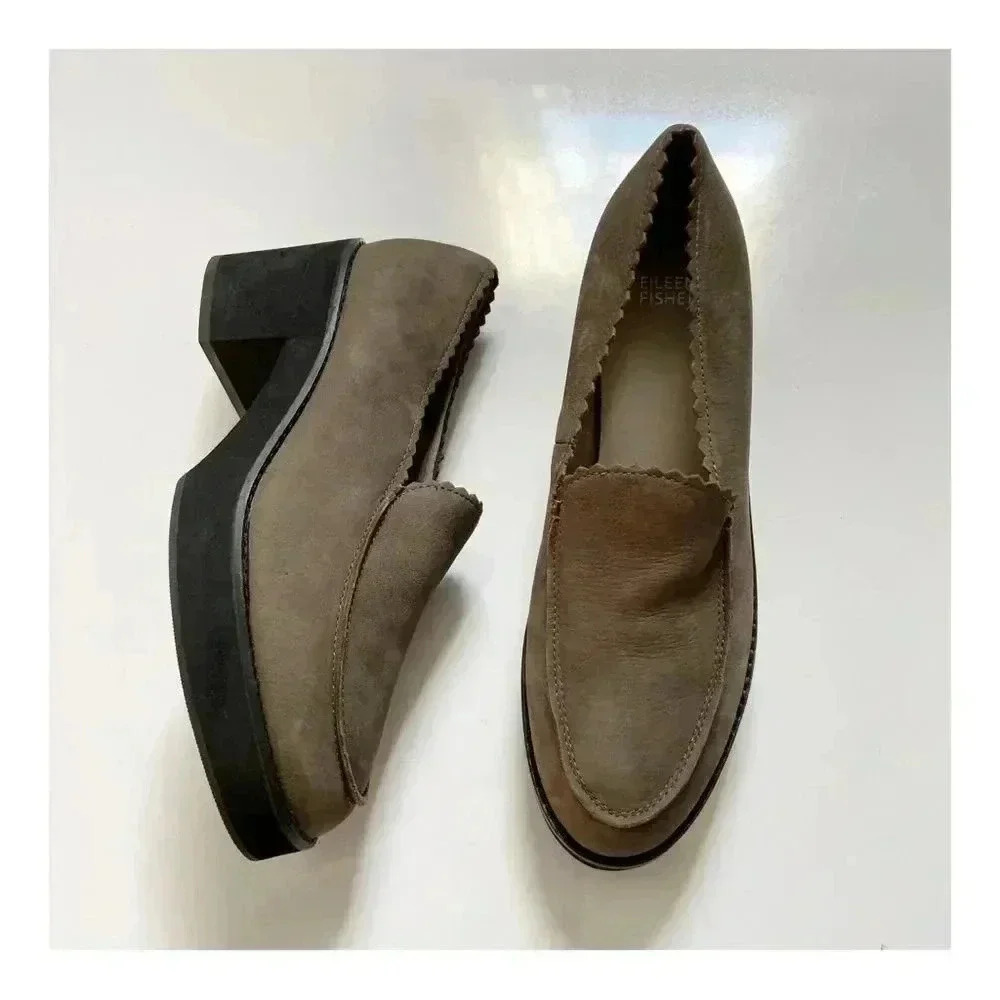 Eileen Fisher Harria Leather Platform Loafer size 9.5